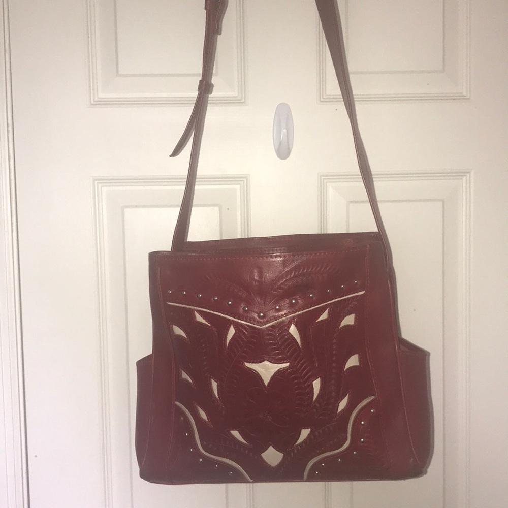 Genuine Leather Red Handbag 👜 purse